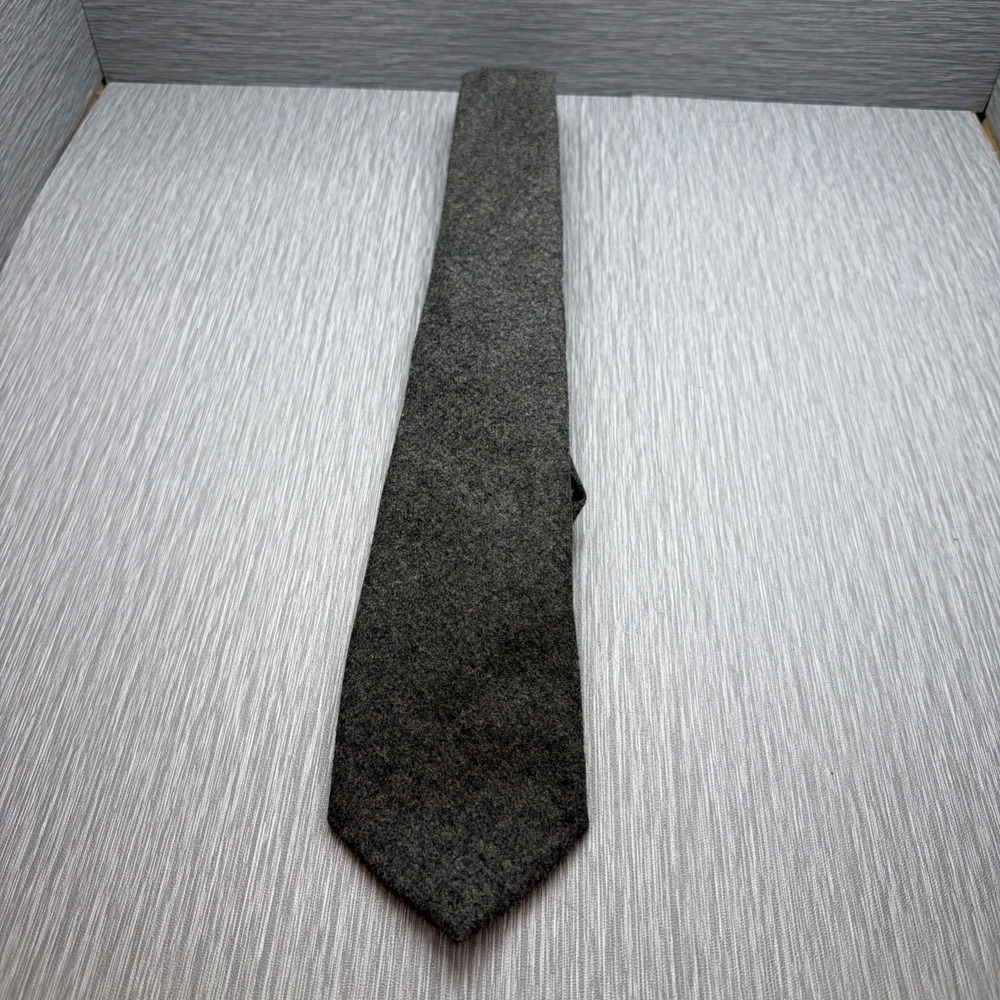 Polo Ralph Lauren Men's Gray Wool Cashmere Blend Necktie Solid Classic Tie